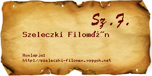 Szeleczki Filomén névjegykártya